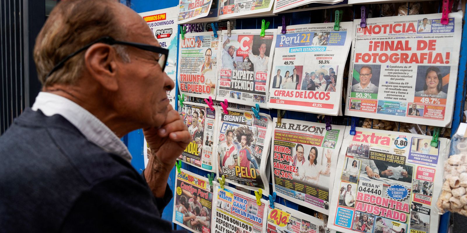 Eleição no Peru: Sánchez à frente de Fujimori por apenas 19 mil votos